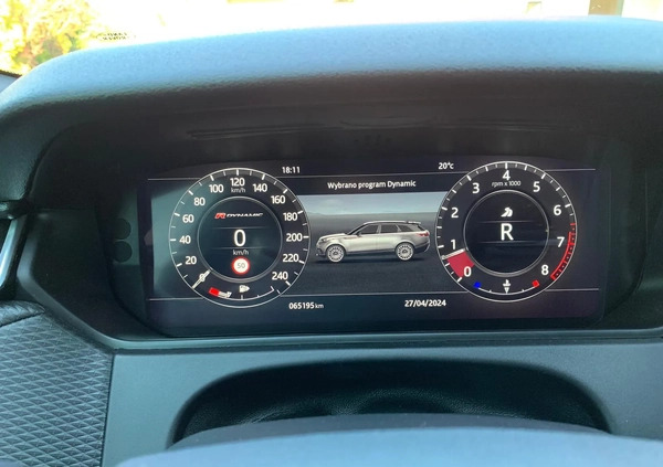 Land Rover Range Rover Velar cena 166900 przebieg: 65000, rok produkcji 2018 z Dobre Miasto małe 191